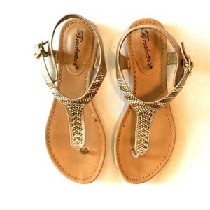 New Gold Thong Sandals